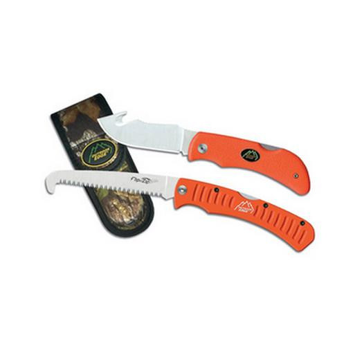 Outdoor Edge Cutlery Corp Grip Knife Combo (Orange Handles) - Box