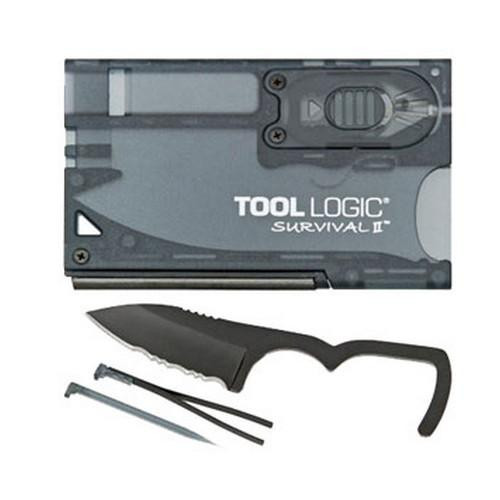 SOG Knives Survival Card w/Firestarter w/Light, Charcoal