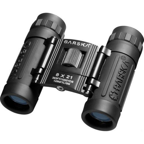 Barska Optics Lucid View Compact Binocular 8x21mm, Blue Lens, Black