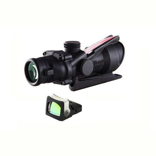 Trijicon ACOG 4x32mm Dual Illuminated Scope Red Crosshair .223 Reticle with 7.0 MOA RMR Sight, Black