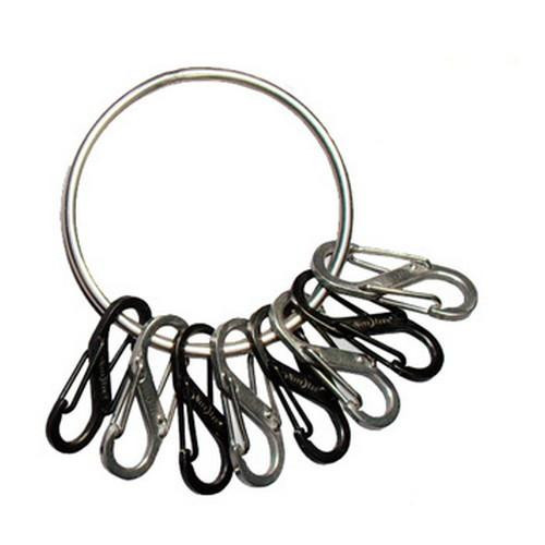 Nite Ize Big Ring Steel 4 Black/4 Stainless Steel S-Biners