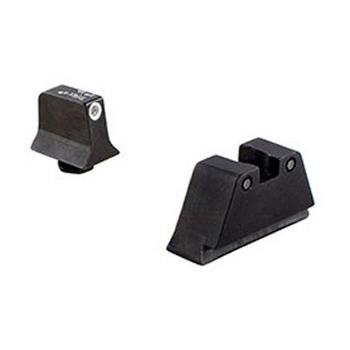 Trijicon Bright and Tough Night Sight Suppressor Set Glock 17-39 Models, White Front / Black Rear with Green Lamps
