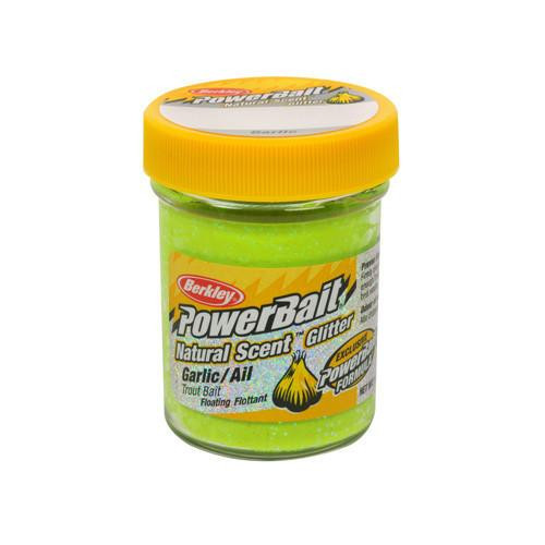 Berkley PowerBait Natural Scent Glitter Trout Bait Garlic, Yellow