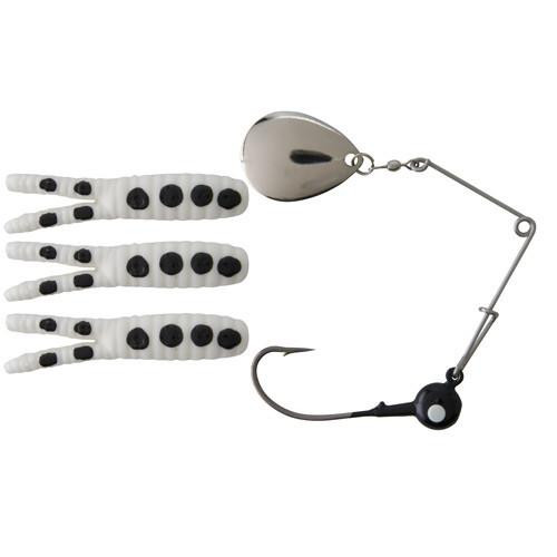 Johnson Johnson Beetle Spin, 1.5" White/Black Spots