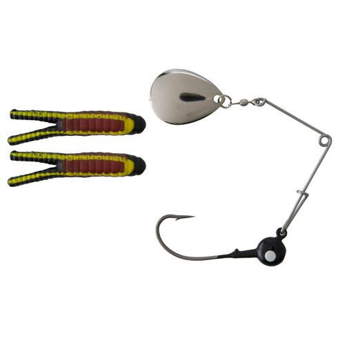 Johnson Johnson Beetle Spin, 2" Black Yellow Stripe/Red Belly
