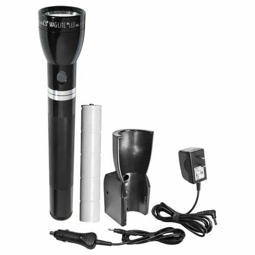 Maglite MagCharger LED Rechargeable Flashlight with 120V Converter and 12V DC Adapter