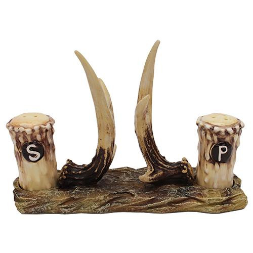 Rivers Edge Products Antler Salt And Pepper W/ Napkin Holder