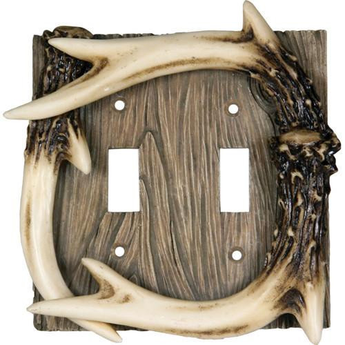 Rivers Edge Products Double Switch Cover Deer Antler