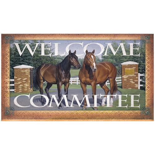 Rivers Edge Products Door Mat, 30"x18" Welcome, Horse