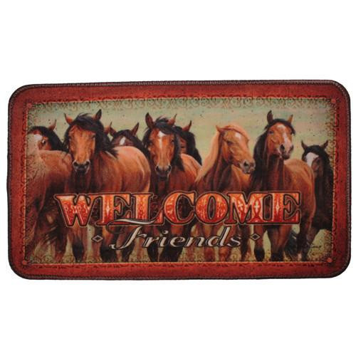 Rivers Edge Products Door Mat, 30"x18" Horses