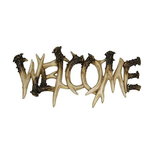 Rivers Edge Products Deer Antler Theme Welcome Plaque