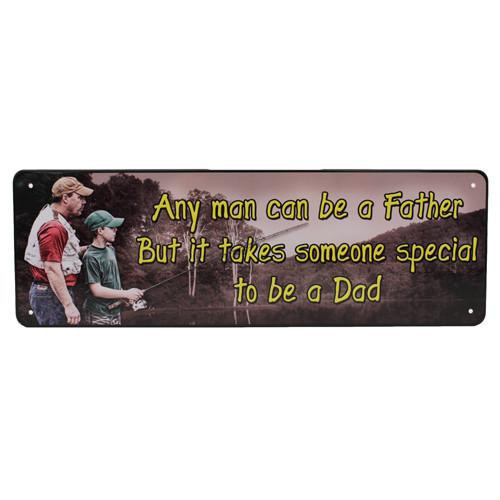 Rivers Edge Products 10.5" x 3.5" Tin Sign Any Man Can Be A Father