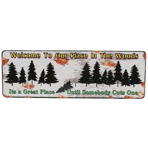 Rivers Edge Products 10.5" x 3.5" Tin Sign Welcome To Our Place