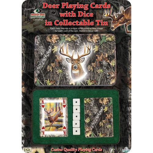 Rivers Edge Products Playing Cards Mossy Oak/Deer w/Dice