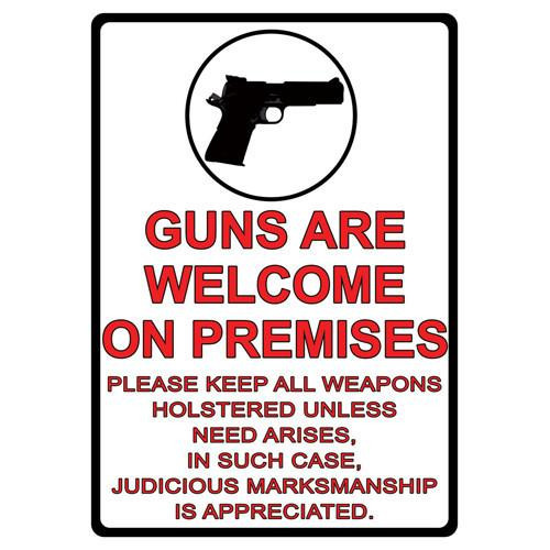 Rivers Edge Products 12" x 17" Tin Sign Guns Are Welcome
