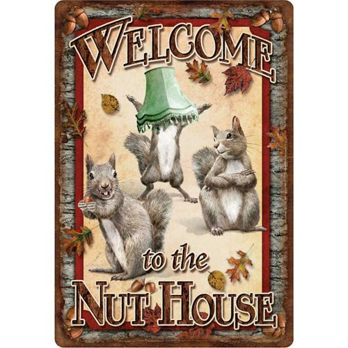 Rivers Edge Products 12" x 17" Tin Sign Nut House