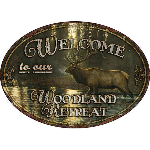 Rivers Edge Products 12" x 17" Tin Sign Woodland Retreat