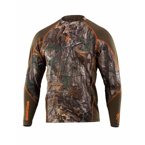 Browning Hell's Canyon Lighweight Base Layer Shirt, Realtree Xtra Camo Small