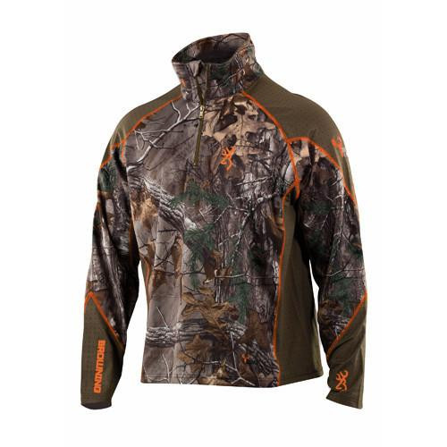 Browning Hell's Canyon Base Layer 1/4 Zip Top, Realtree Xtra Camo Large