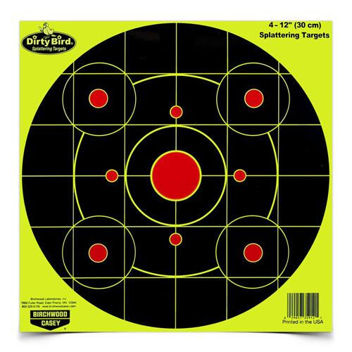 Birchwood Casey Dirty Bird Chartreuse Bull's-Eye 12" (Per 25)