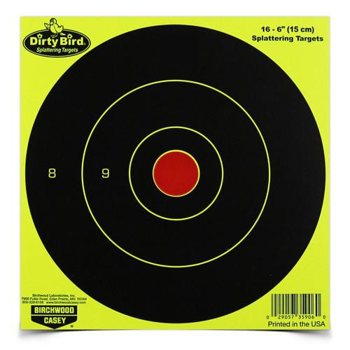 Birchwood Casey Dirty Bird Chartreuse Bull's-Eye 6" (Per 100)
