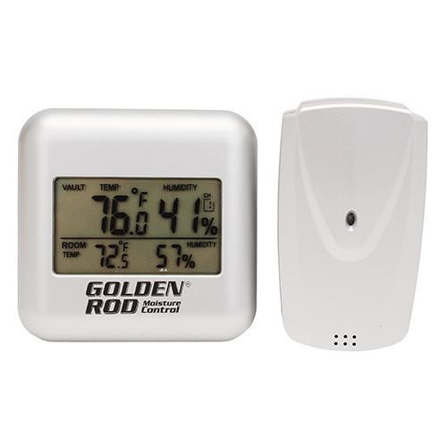 Battenfeld Technologies Golden Rod Wireless Digital Hygrometer LCD Screen AAA Battery Compatible White