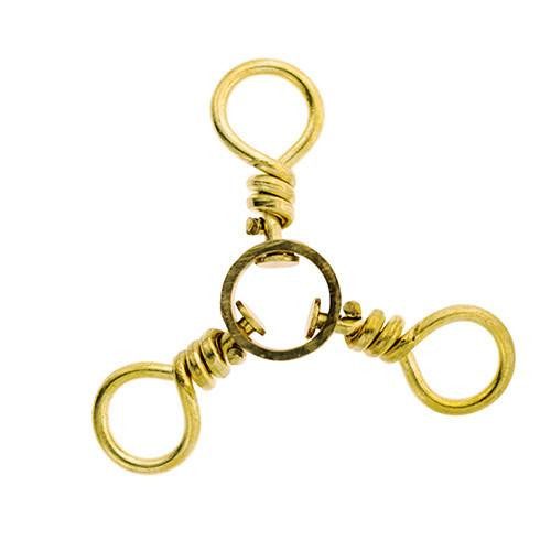 Eagle Claw 3-Way Swivel, Brass Size 1 (Per 3)