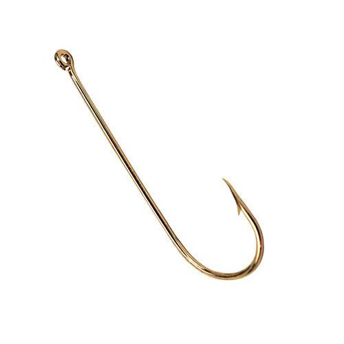 Eagle Claw Aberdeen Light Wire Non-Offset Hook, Gold Size 4 (Per 10) R-Pack