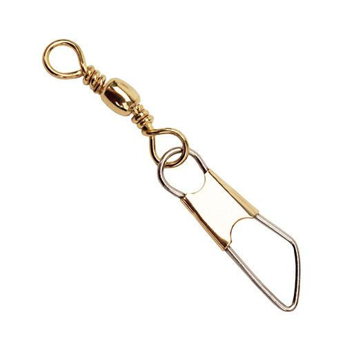 Eagle Claw Brass Barrel Swivel w/Safety Snap Size 14 (Per 12)