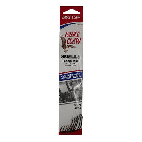Eagle Claw Snelled Bronze Hook, Size 1/0