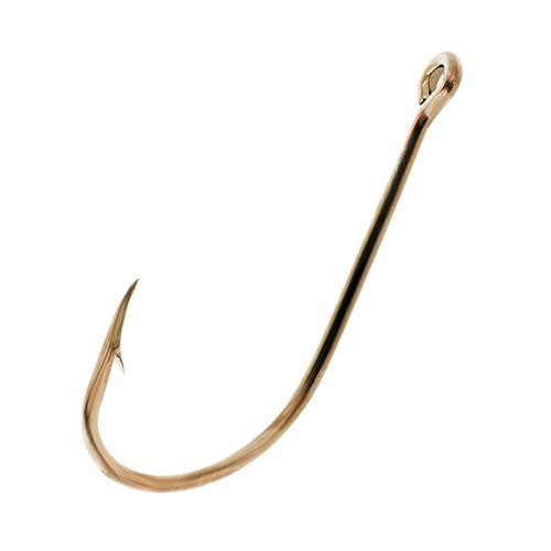 Eagle Claw Plain Shank Offset Hook, Bronze Size 2 (Per 10)