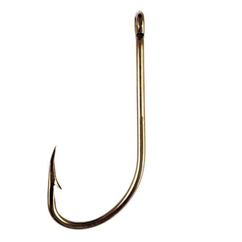 Eagle Claw Plain Shank Offset Hook, Bronze Size 2/0 (Per 40)