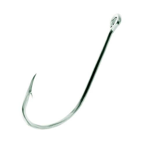 Eagle Claw Plain Shank Offset Hook, Stainless Steel Size 8/0 (Per 50)