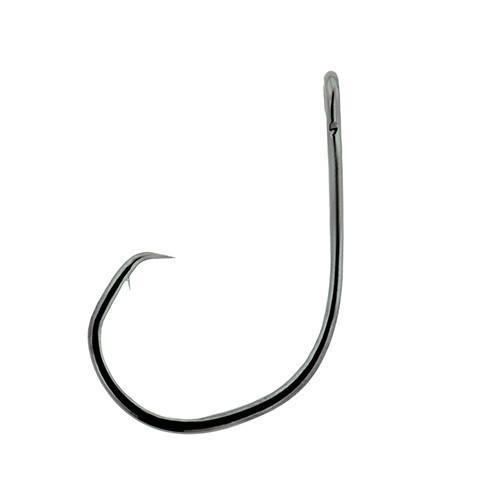 Eagle Claw Lazer Circle Mid-Wire Non-Offset Hook, Platinum Black Size 11/0 (Per 5)