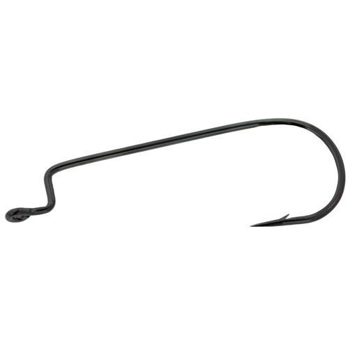 Eagle Claw Lazer Worm Round Bend Hook, Platinum Black Size 3/0 (Per 6)