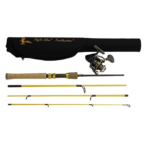 Eagle Claw Trailmaster Spinning Combo 66 Length, 4 Pieces, Medium Power