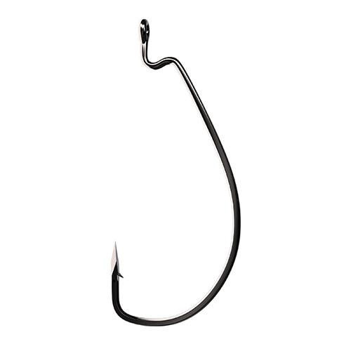 Eagle Claw Trokar Extra Wide Gap Worm Hook, Platinum Black Size 2/0 (Per 6)