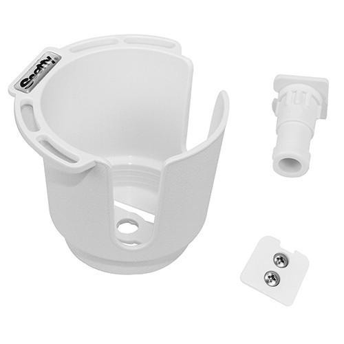 Scotty Cup Holder with Rod Holder Post and Bulkhead White