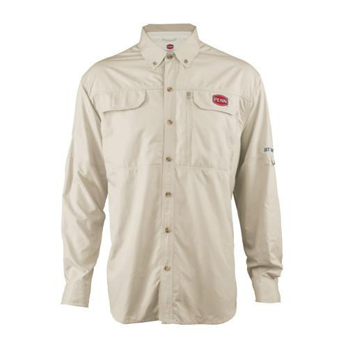 Penn Penn Vented Performance Long Sleeve Shirts, Tan Large