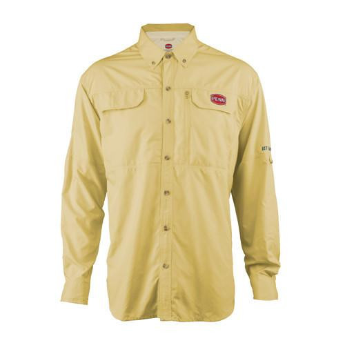 Penn Penn Vented Performance Long Sleeve Shirts, Yellow Medium