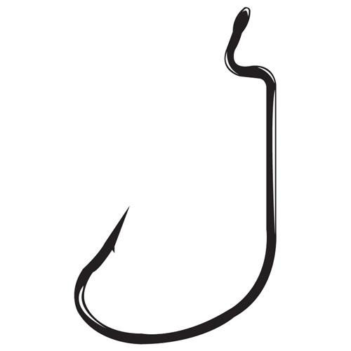 Gamakatsu Worm Hook, Offset Shank, G-Lock Size 5/0, NS Black, Per 5
