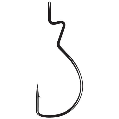 Gamakatsu Worm Hook, Skip Gap Size 2/0, NS Black, Per 6