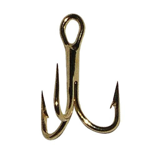 Gamakatsu Trout Treble Hook Size 14, Gold, Per 4, 273203