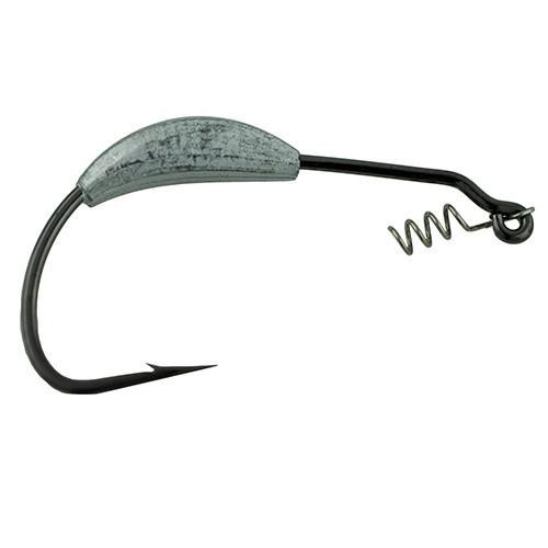 Gamakatsu Worm Hook, Superline, Weighted, Spring Lock Size 4/0, 1/8 oz, NS Nlack, Per 4