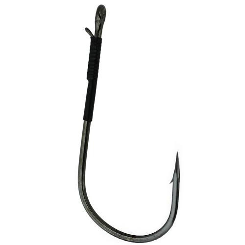 Gamakatsu Heavy Cover Worm Hook with Wire Keeper Size 3/0, NS Black, Per 4