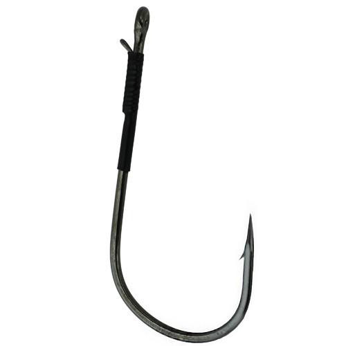 Gamakatsu Heavy Cover Worm Hook with Wire Keeper Size 5/0, NS Black, Per 4