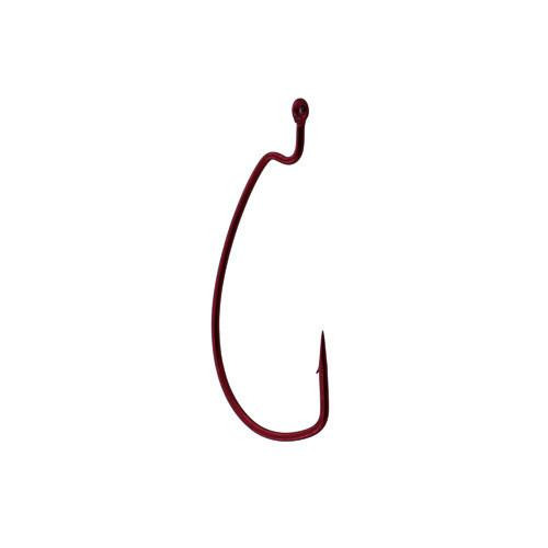 Gamakatsu Worm Hook, Offset Shank, EWG Size 1, Red, Per 6
