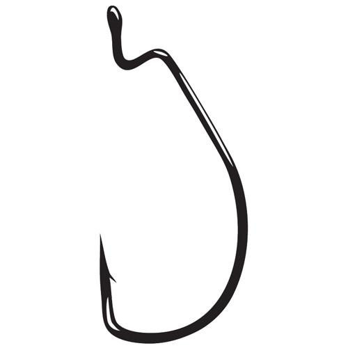 Gamakatsu Worm Hook, Superline, Offset Shank, EWG Size 2/0, NS Black, Per 5