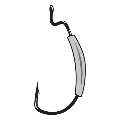 Gamakatsu Worm Hook, Superline, EWG, Weighted Size 2/0, 1/8 oz, NS Black, Per 5