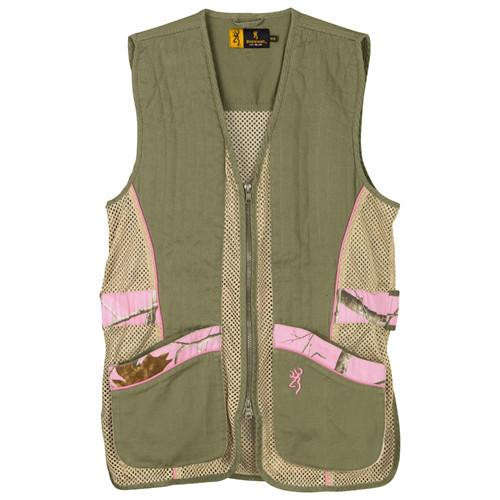 Browning Lady Sporter II Vest, Sage/Tan/Realtree AP Pink Medium
